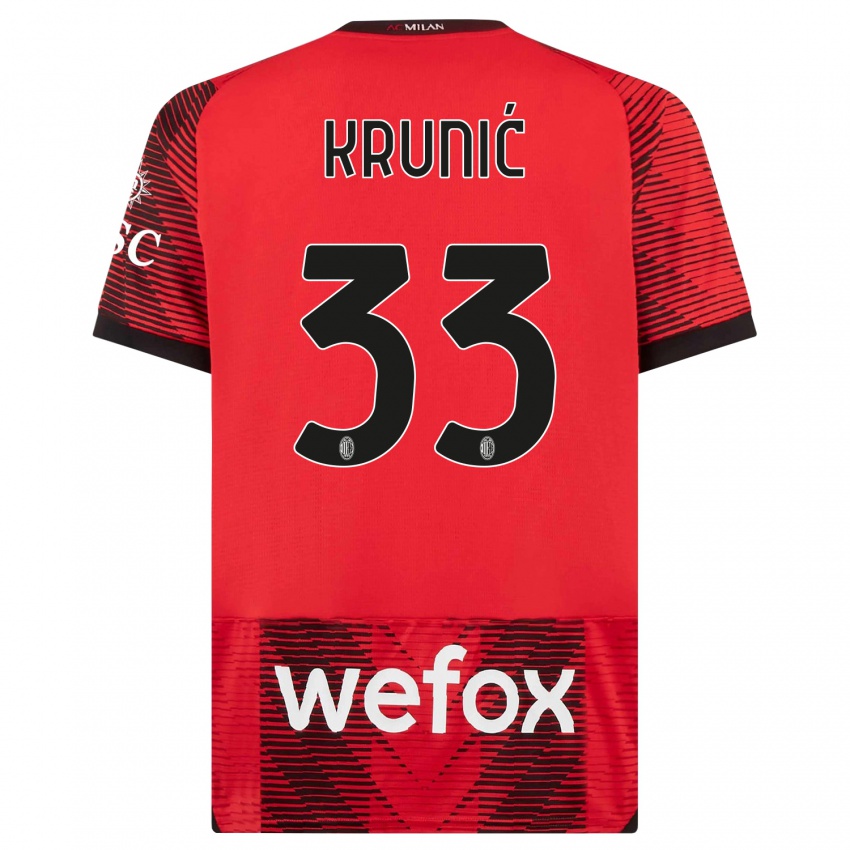 Hombre Camiseta Rade Krunic #33 Negro Rojo 1ª Equipación 2023/24 La Camisa Perú