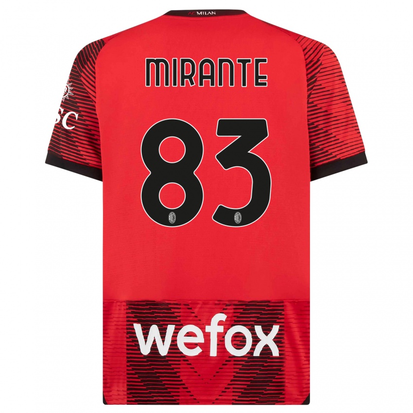 Hombre Camiseta Antonio Mirante #83 Negro Rojo 1ª Equipación 2023/24 La Camisa Perú