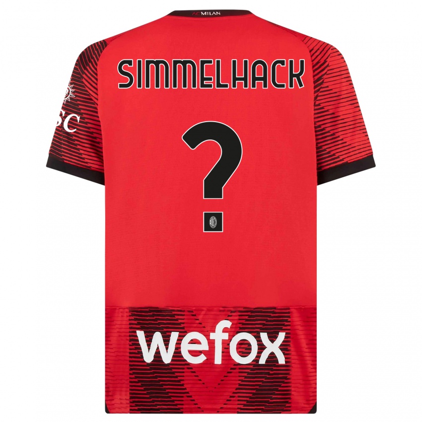 Hombre Camiseta Alexander Simmelhack #0 Negro Rojo 1ª Equipación 2023/24 La Camisa Perú