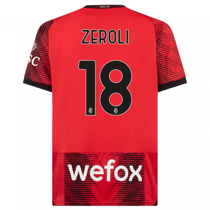 Hombre Camiseta Kevin Zeroli #18 Negro Rojo 1ª Equipación 2023/24 La Camisa Perú