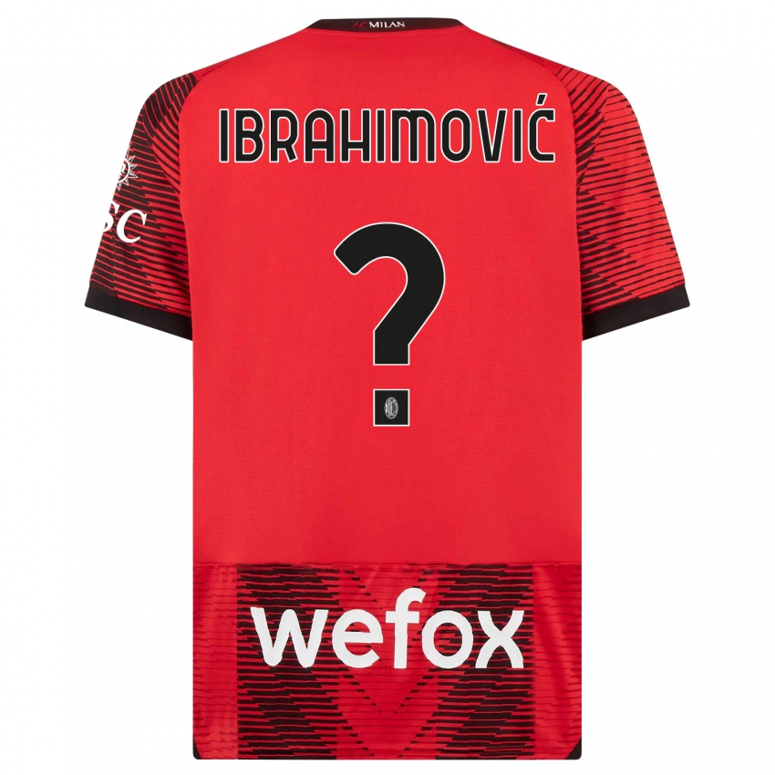 Hombre Camiseta Maximilian Ibrahimović #0 Negro Rojo 1ª Equipación 2023/24 La Camisa Perú