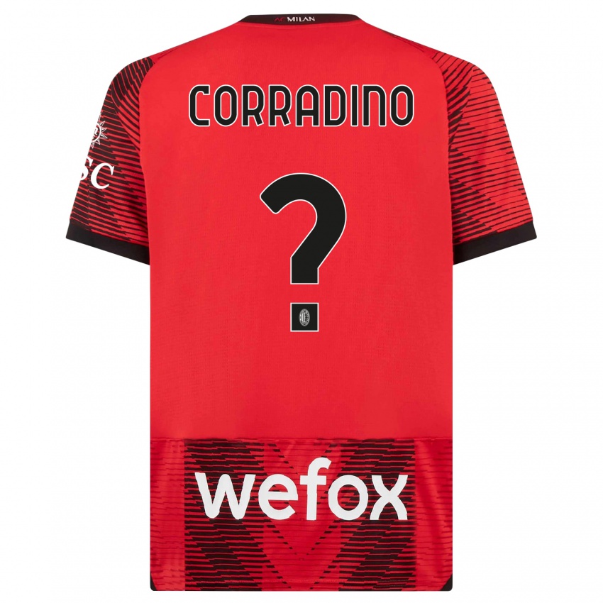 Hombre Camiseta Riccardo Corradino #0 Negro Rojo 1ª Equipación 2023/24 La Camisa Perú