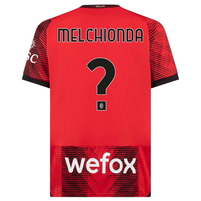 Hombre Camiseta Marco Melchionda #0 Negro Rojo 1ª Equipación 2023/24 La Camisa Perú