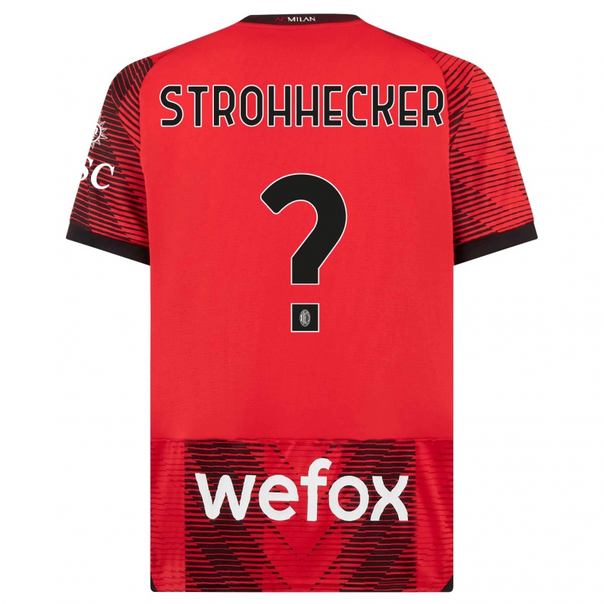 Hombre Camiseta Riccardo Strohhecker #0 Negro Rojo 1ª Equipación 2023/24 La Camisa Perú