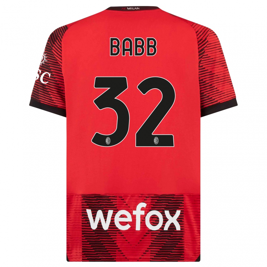 Hombre Camiseta Selena Delia Babb #32 Negro Rojo 1ª Equipación 2023/24 La Camisa Perú