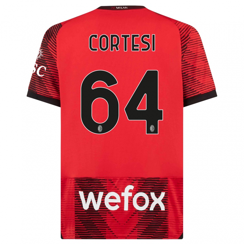 Hombre Camiseta Selena Cortesi #64 Negro Rojo 1ª Equipación 2023/24 La Camisa Perú