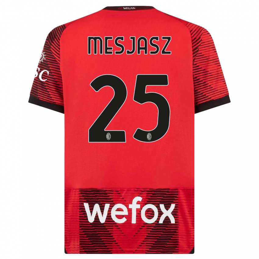 Hombre Camiseta Malgorzata Mesjasz #25 Negro Rojo 1ª Equipación 2023/24 La Camisa Perú