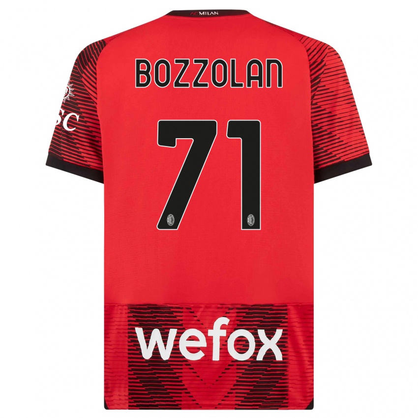 Hombre Camiseta Andrea Bozzolan #71 Negro Rojo 1ª Equipación 2023/24 La Camisa Perú