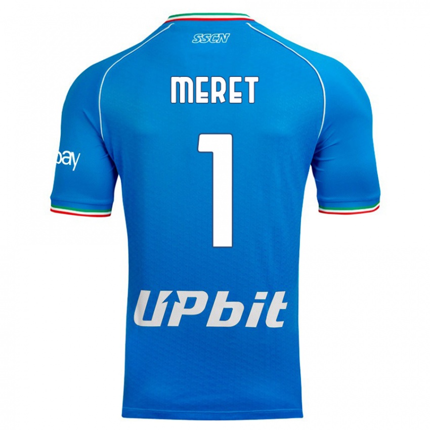 Hombre Camiseta Alex Meret #1 Cielo Azul 1ª Equipación 2023/24 La Camisa Perú