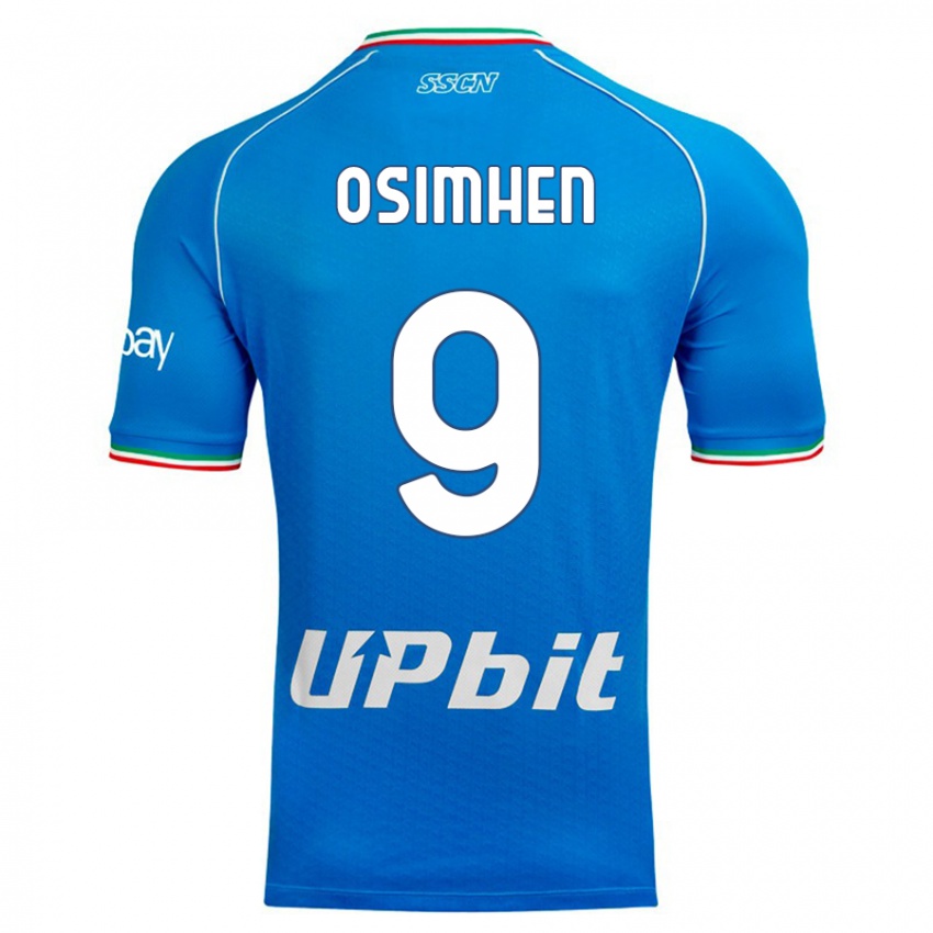Hombre Camiseta Victor Osimhen #9 Cielo Azul 1ª Equipación 2023/24 La Camisa Perú