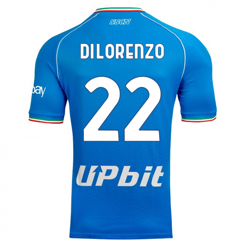 Hombre Camiseta Giovanni Di Lorenzo #22 Cielo Azul 1ª Equipación 2023/24 La Camisa Perú