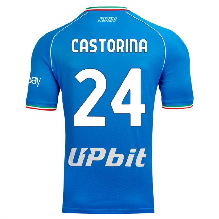 Hombre Camiseta Alessandro Castorina #24 Cielo Azul 1ª Equipación 2023/24 La Camisa Perú