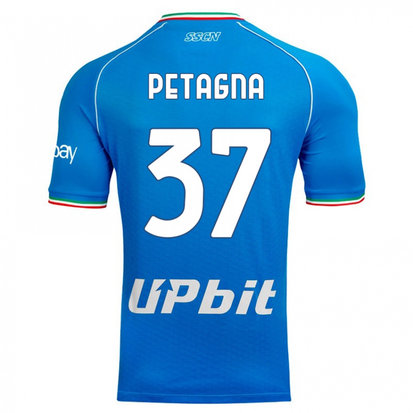 Hombre Camiseta Andrea Petagna #37 Cielo Azul 1ª Equipación 2023/24 La Camisa Perú