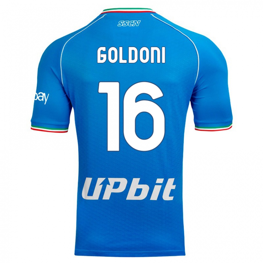 Hombre Camiseta Eleonora Goldoni #16 Cielo Azul 1ª Equipación 2023/24 La Camisa Perú