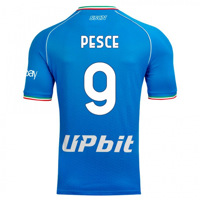 Hombre Camiseta Antonio Pesce #9 Cielo Azul 1ª Equipación 2023/24 La Camisa Perú