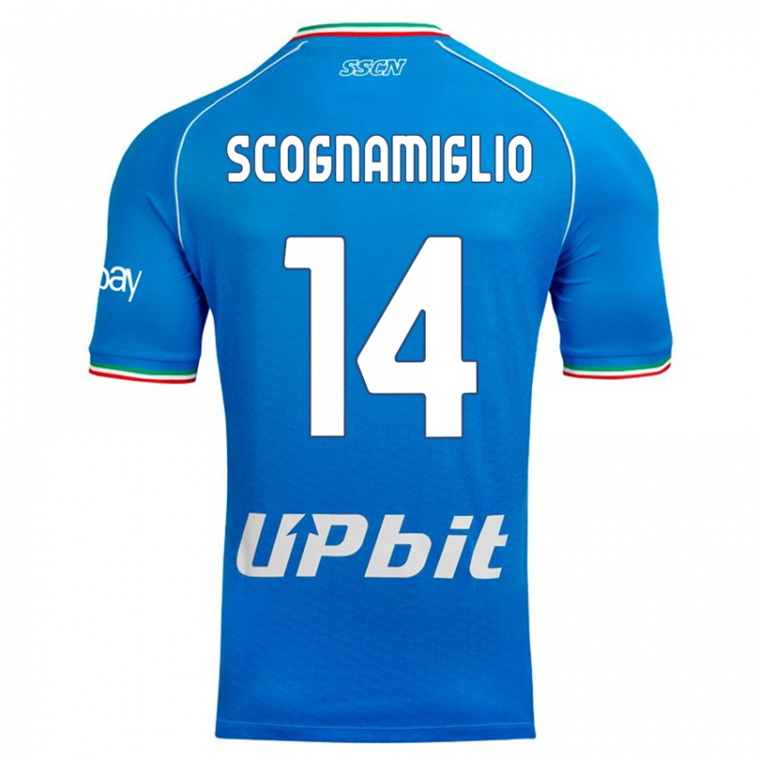 Hombre Camiseta Fabio Scognamiglio #14 Cielo Azul 1ª Equipación 2023/24 La Camisa Perú