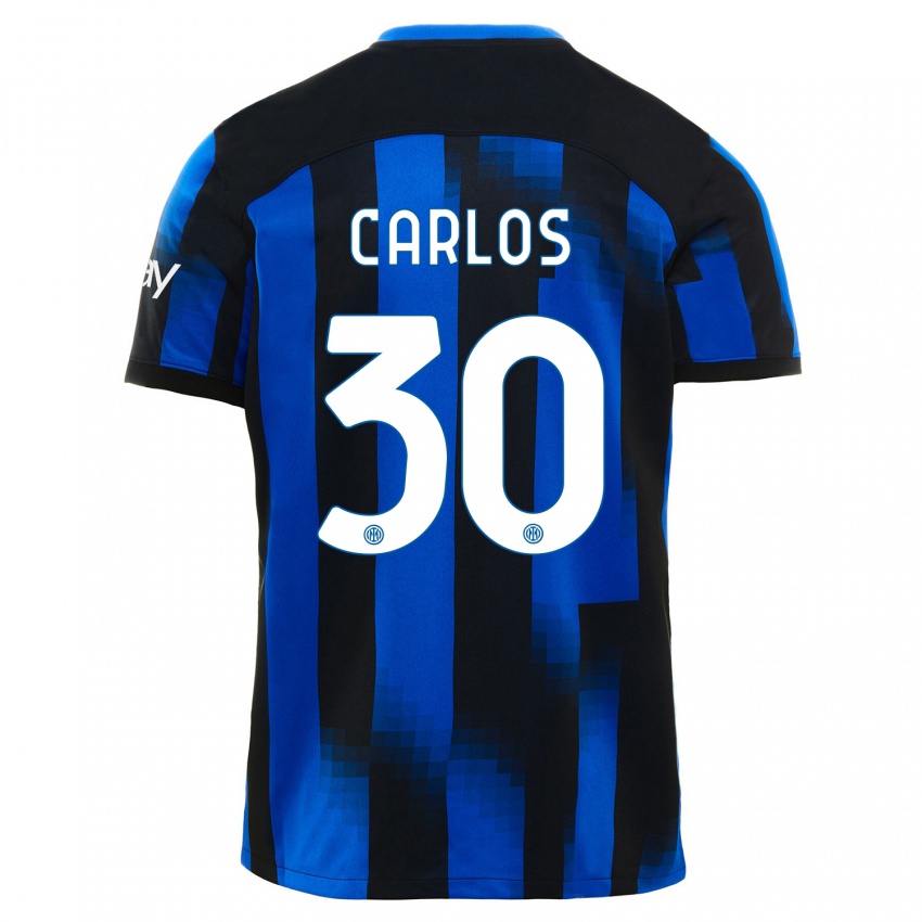 Hombre Camiseta Carlos Augusto #30 Azul Negro 1ª Equipación 2023/24 La Camisa Perú