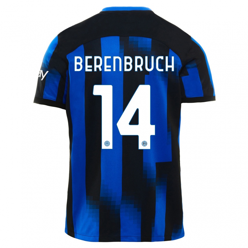 Hombre Camiseta Thomas Berenbruch #14 Azul Negro 1ª Equipación 2023/24 La Camisa Perú