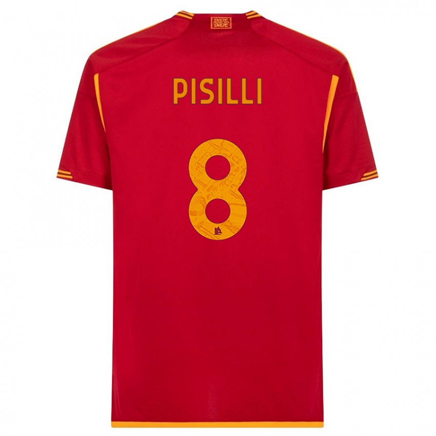 Hombre Camiseta Niccolo Pisilli #8 Rojo 1ª Equipación 2023/24 La Camisa Perú