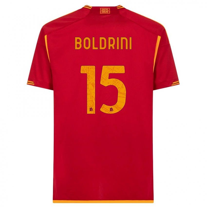 Hombre Camiseta Mattia Boldrini #15 Rojo 1ª Equipación 2023/24 La Camisa Perú