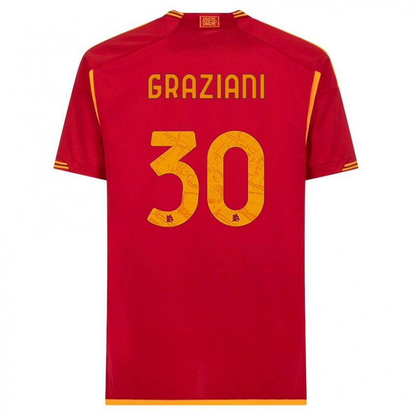 Hombre Camiseta Leonardo Graziani #30 Rojo 1ª Equipación 2023/24 La Camisa Perú