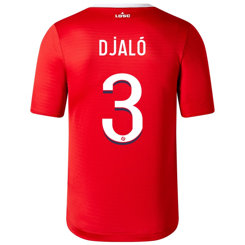 Hombre Camiseta Tiago Djalo #3 Rojo 1ª Equipación 2023/24 La Camisa Perú