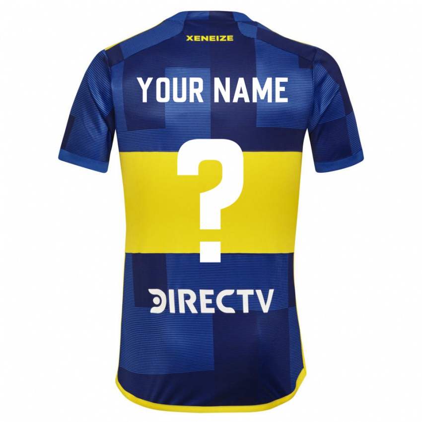 Hombre Camiseta Su Nombre #0 Azul Oscuro Amarillo 1ª Equipación 2023/24 La Camisa Perú