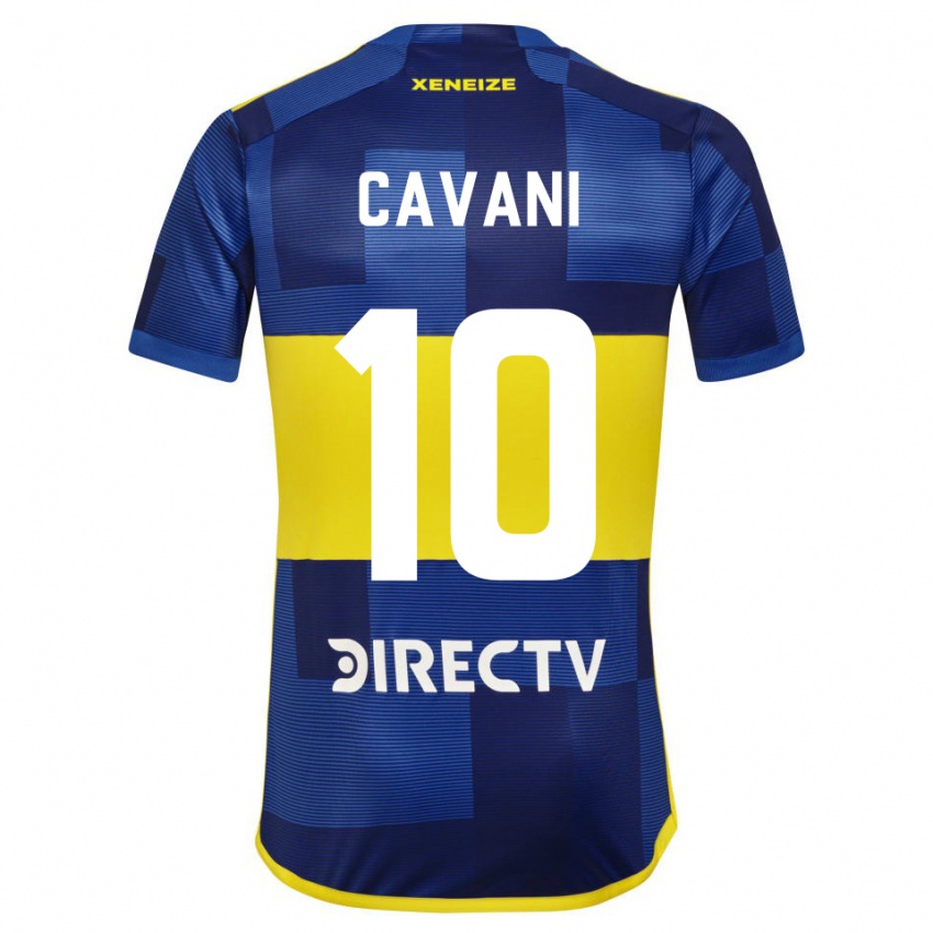 Hombre Camiseta Edinson Cavani #10 Azul Oscuro Amarillo 1ª Equipación 2023/24 La Camisa Perú