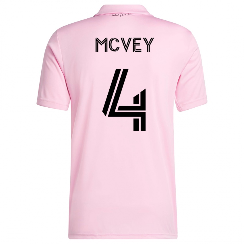 Hombre Camiseta Christopher Mcvey #4 Rosa 1ª Equipación 2023/24 La Camisa Perú