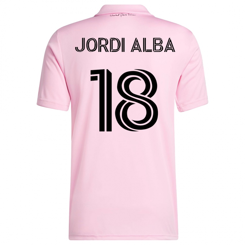 Hombre Camiseta Jordi Alba #18 Rosa 1ª Equipación 2023/24 La Camisa Perú