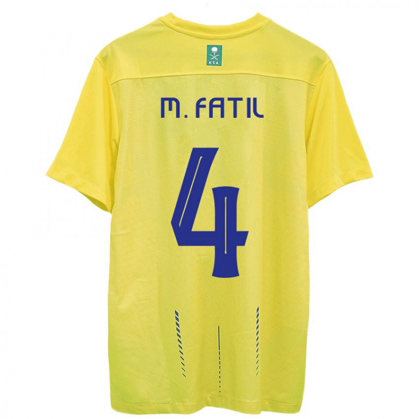 Hombre Camiseta Mohammed Al-Fatil #4 Amarillo 1ª Equipación 2023/24 La Camisa Perú