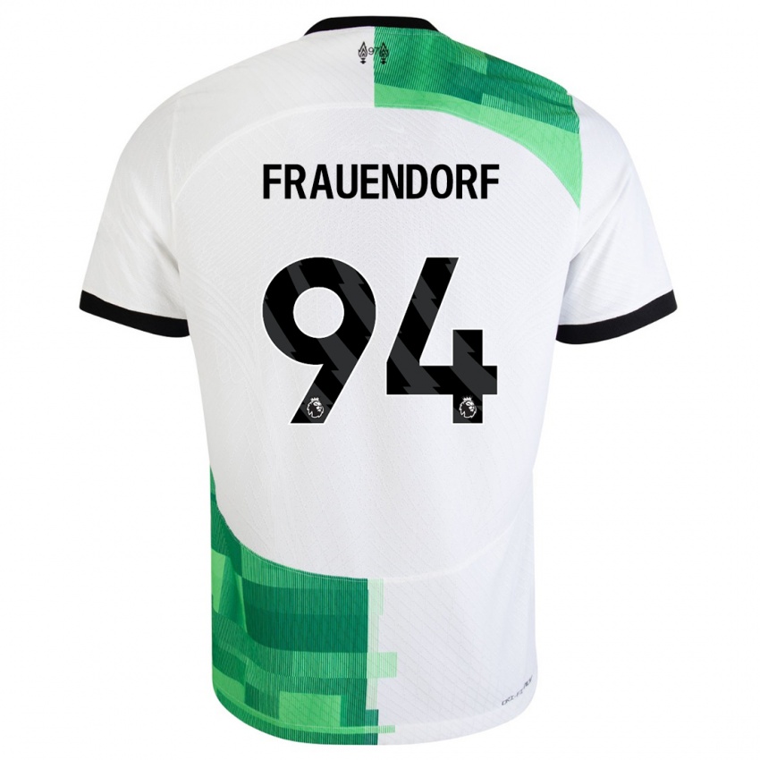 Hombre Camiseta Melkamu Frauendorf #94 Blanco Verde 2ª Equipación 2023/24 La Camisa Perú