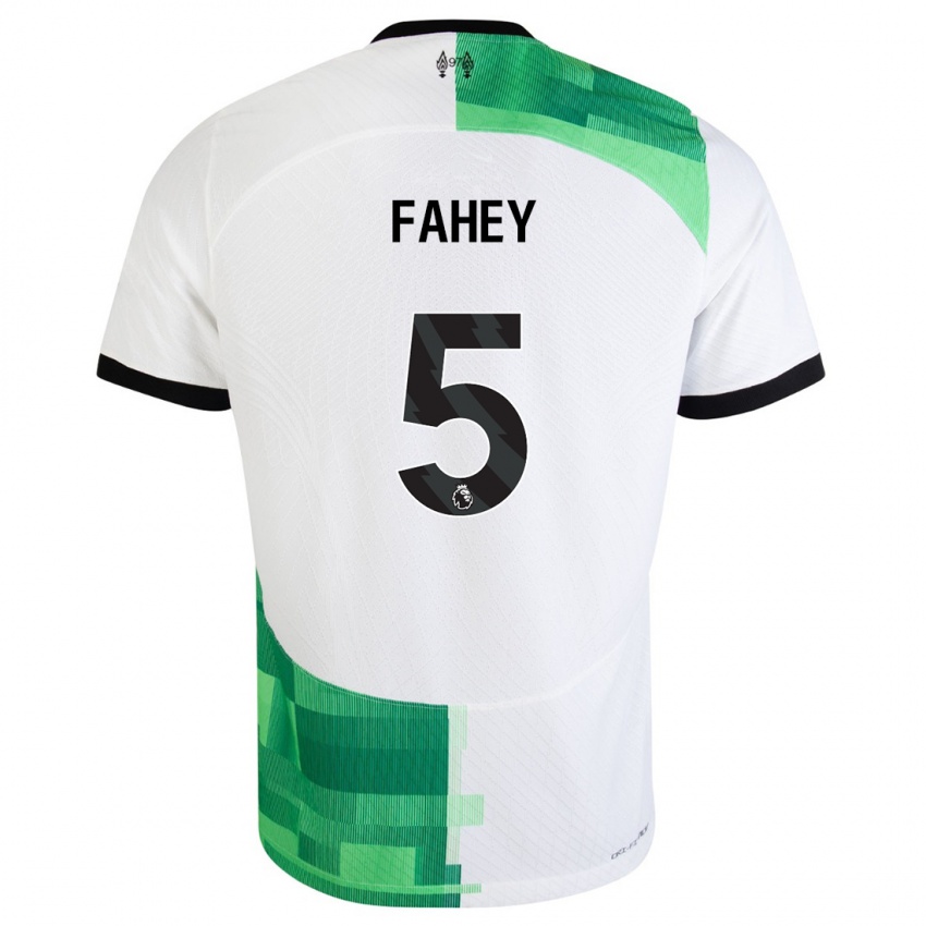 Hombre Camiseta Niamh Fahey #5 Blanco Verde 2ª Equipación 2023/24 La Camisa Perú