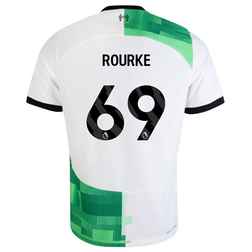 Hombre Camiseta Fidel O'rourke #69 Blanco Verde 2ª Equipación 2023/24 La Camisa Perú