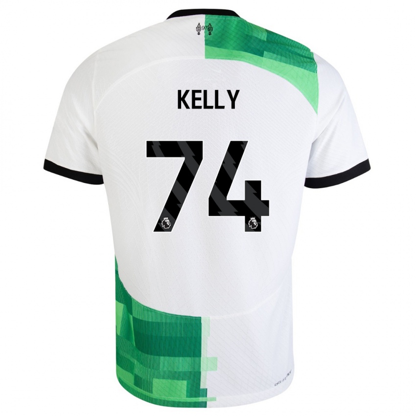 Hombre Camiseta Oscar Kelly #74 Blanco Verde 2ª Equipación 2023/24 La Camisa Perú