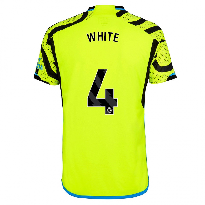 Hombre Camiseta Ben White #4 Amarillo 2ª Equipación 2023/24 La Camisa Perú