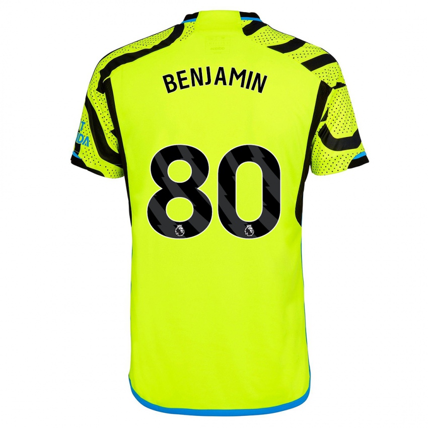 Hombre Camiseta Omari Benjamin #80 Amarillo 2ª Equipación 2023/24 La Camisa Perú