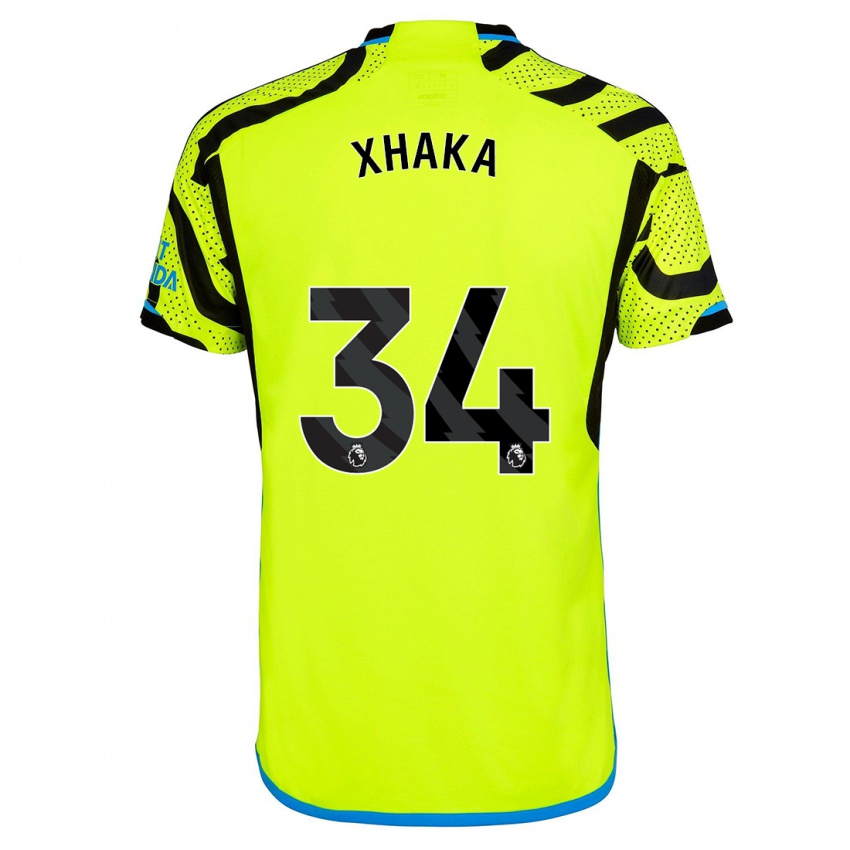 Hombre Camiseta Granit Xhaka #34 Amarillo 2ª Equipación 2023/24 La Camisa Perú