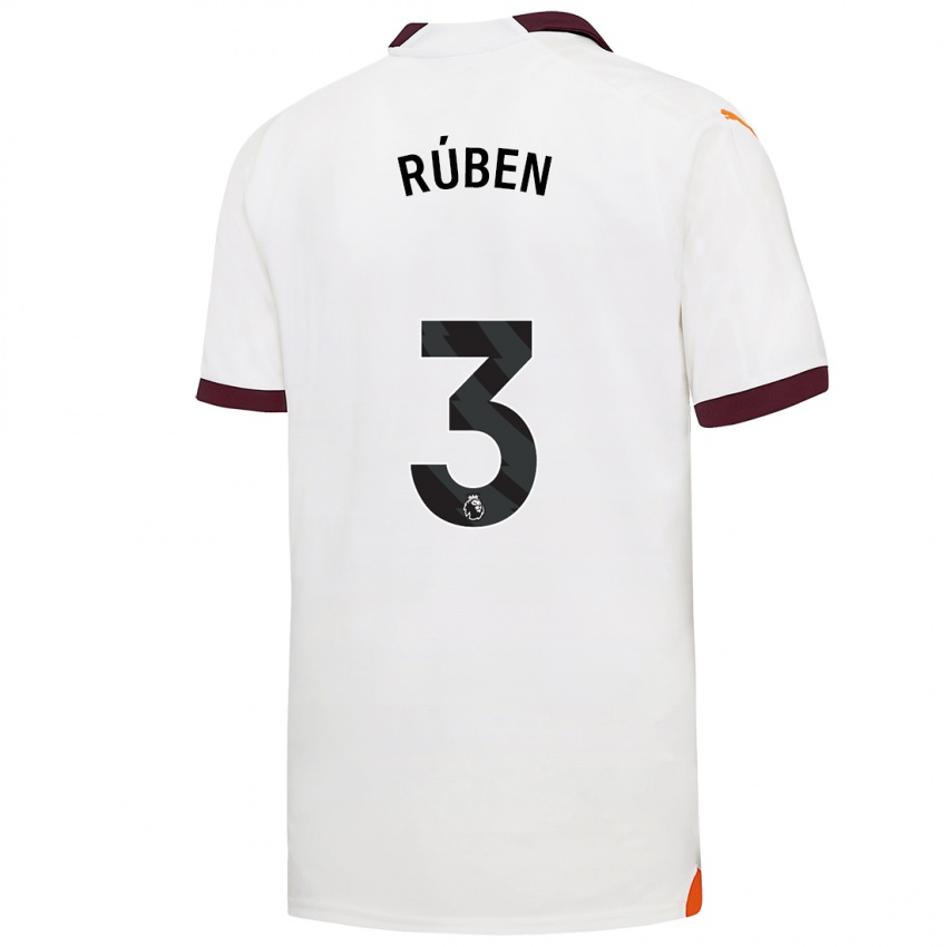 Hombre Camiseta Ruben Dias #3 Blanco 2ª Equipación 2023/24 La Camisa Perú