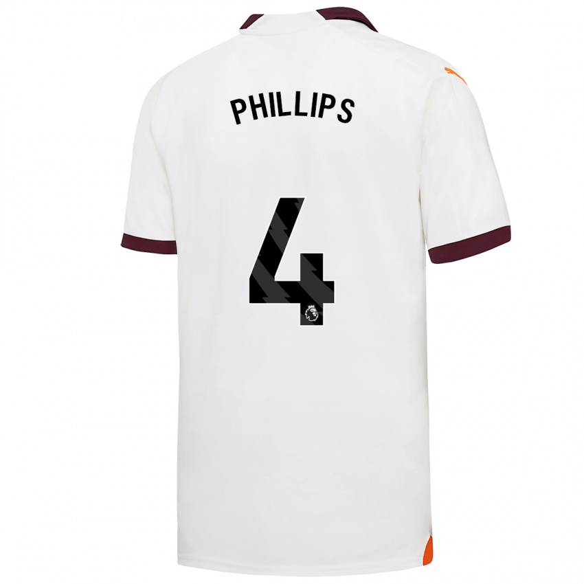 Hombre Camiseta Kalvin Phillips #4 Blanco 2ª Equipación 2023/24 La Camisa Perú