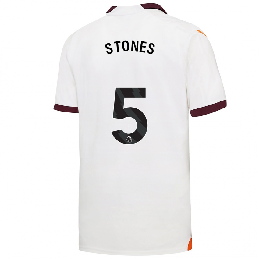 Hombre Camiseta John Stones #5 Blanco 2ª Equipación 2023/24 La Camisa Perú