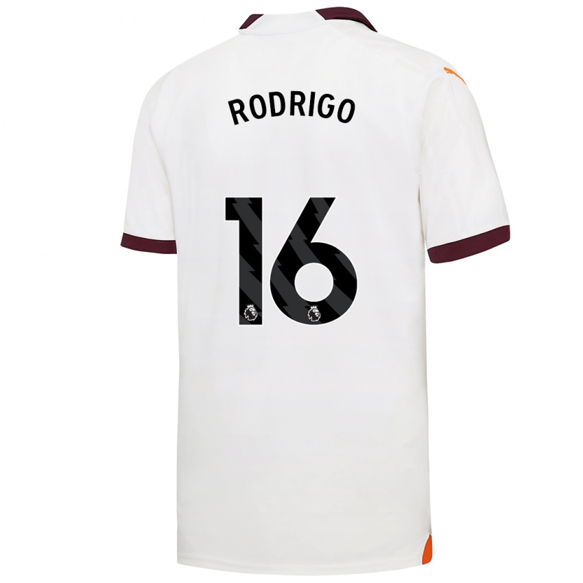 Hombre Camiseta Rodrigo Hernandez #16 Blanco 2ª Equipación 2023/24 La Camisa Perú