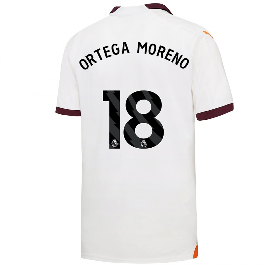 Hombre Camiseta Stefan Ortega Moreno #18 Blanco 2ª Equipación 2023/24 La Camisa Perú