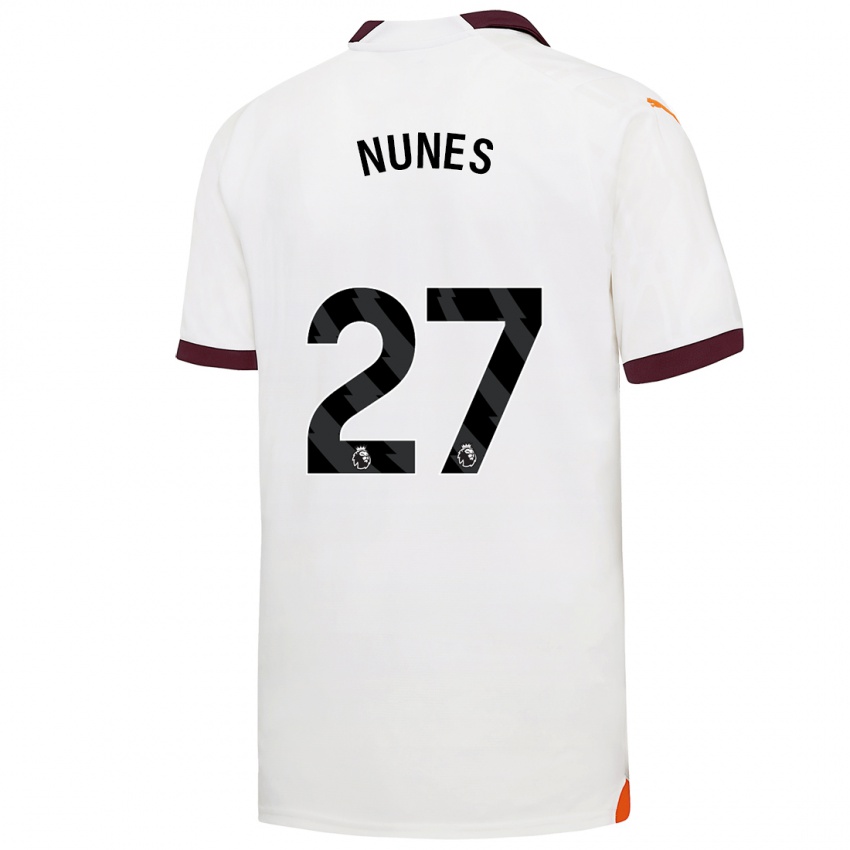 Hombre Camiseta Matheus Nunes #27 Blanco 2ª Equipación 2023/24 La Camisa Perú