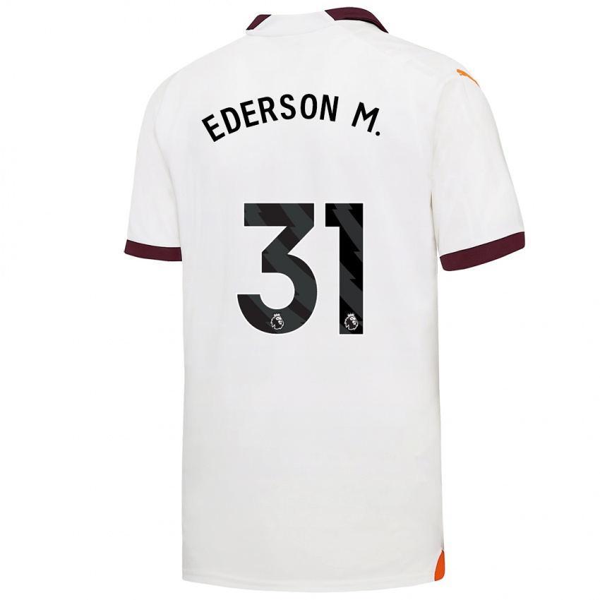 Hombre Camiseta Ederson Moraes #31 Blanco 2ª Equipación 2023/24 La Camisa Perú