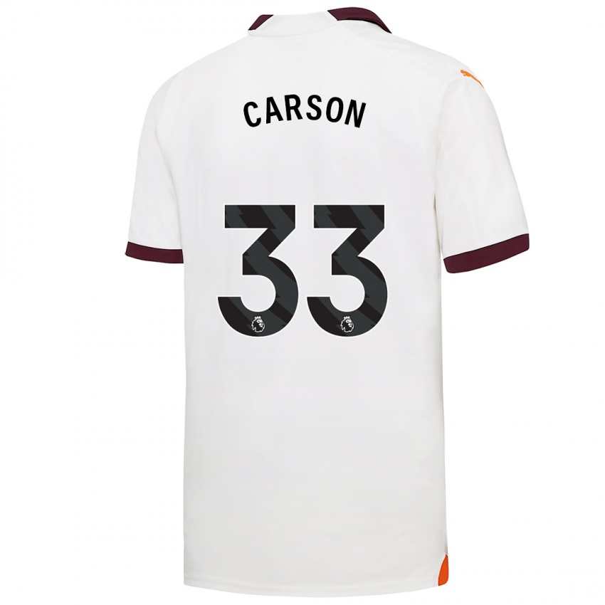 Hombre Camiseta Scott Carson #33 Blanco 2ª Equipación 2023/24 La Camisa Perú