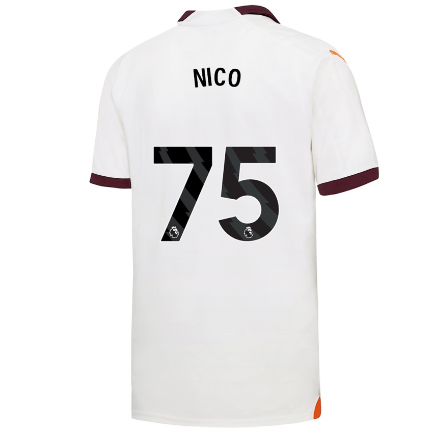 Hombre Camiseta Nico O'reilly #75 Blanco 2ª Equipación 2023/24 La Camisa Perú