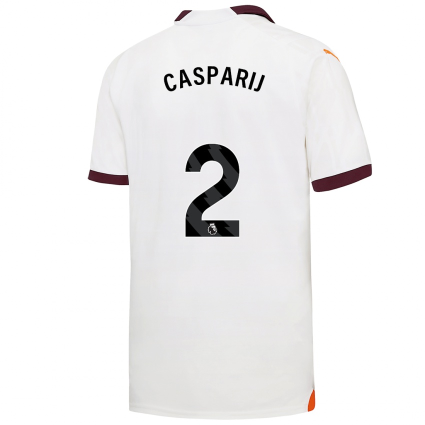 Hombre Camiseta Kerstin Casparij #2 Blanco 2ª Equipación 2023/24 La Camisa Perú