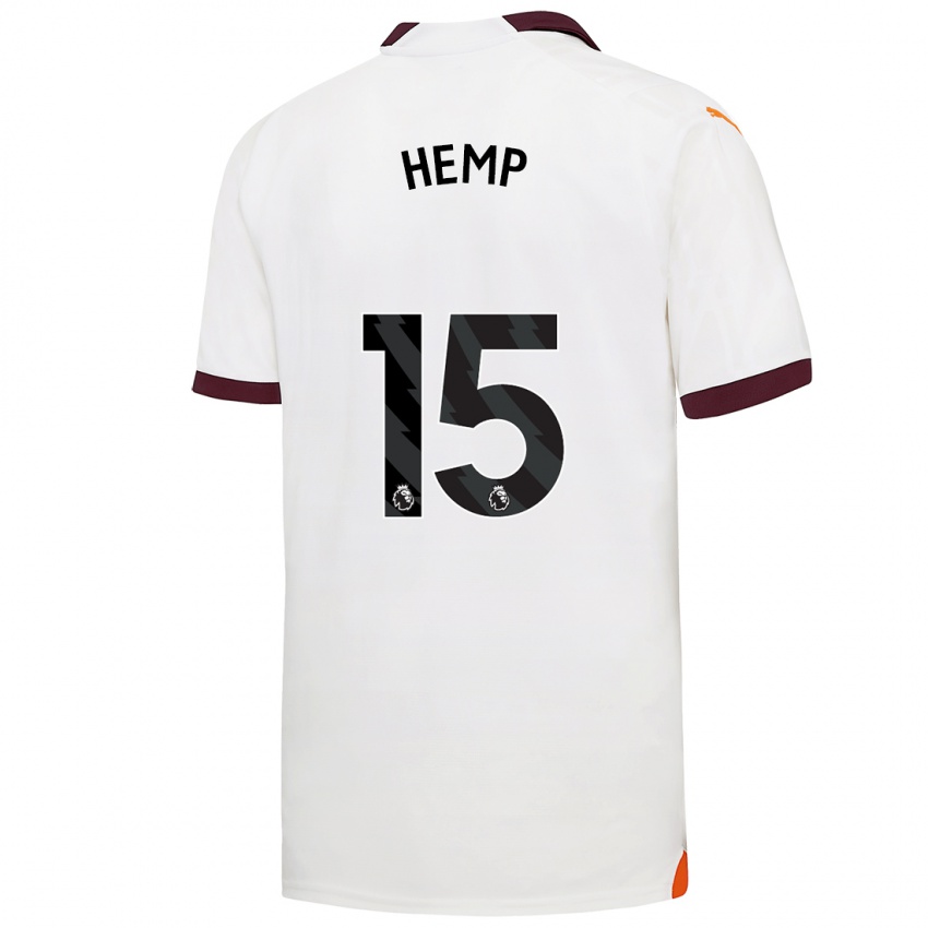 Hombre Camiseta Lauren Hemp #15 Blanco 2ª Equipación 2023/24 La Camisa Perú