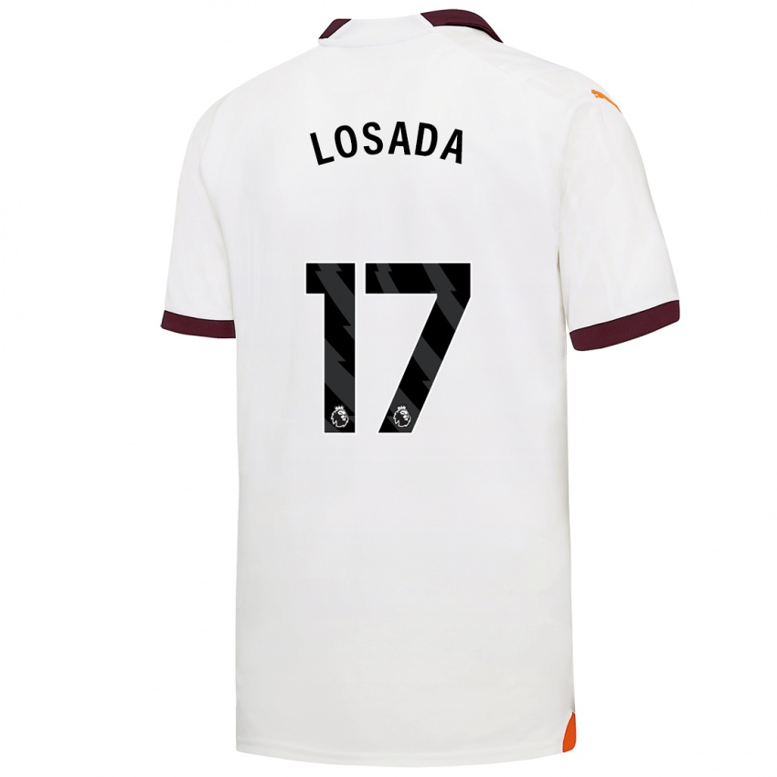 Hombre Camiseta Vicky Losada #17 Blanco 2ª Equipación 2023/24 La Camisa Perú